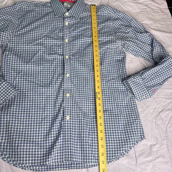 Jeremy Argyle NYC Men's sz Large Blue Plaid Button Down Shrt Long Sleeve Cotton - Picture 10 of 11